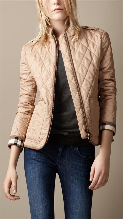 burberry brit diamond quilted jacket petite|burberry diamond quilted fitted jacket.